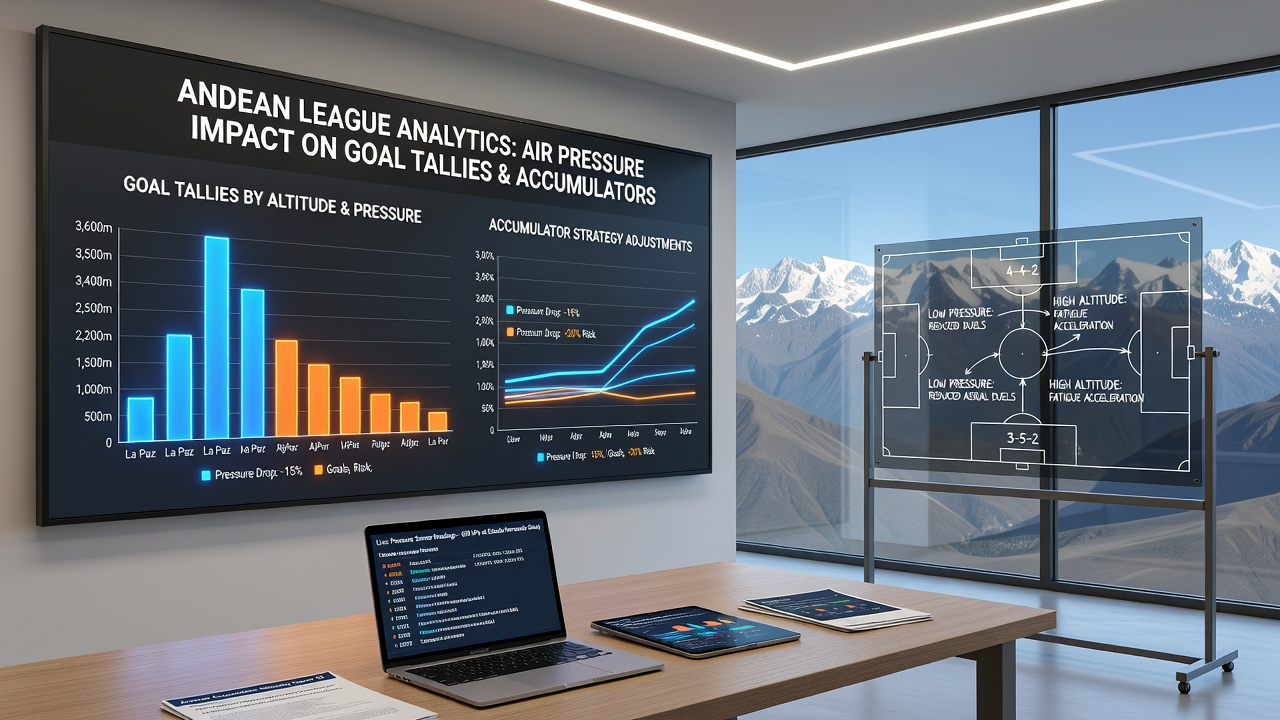 Data visualization of goal averages at different elevations in Andean soccer leagues during 2025-2026