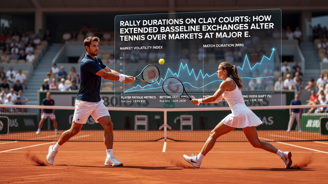 Close-up of clay court surface showing ball marks from extended baseline play